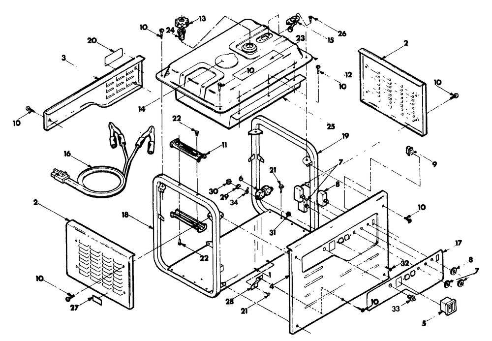 Cradle Diagram and Parts List for 9072-0-G3000,TTI  Briggs and Stratton Generator